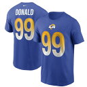 ナイキ メンズ Tシャツ Aaron Donald Los Angeles Rams Nike Name Number T-Shirt - Royal