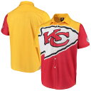 メンズ カジュアルシャツ Kansas City Chiefs Big Logo Button-Up Woven T-Shirt - Red