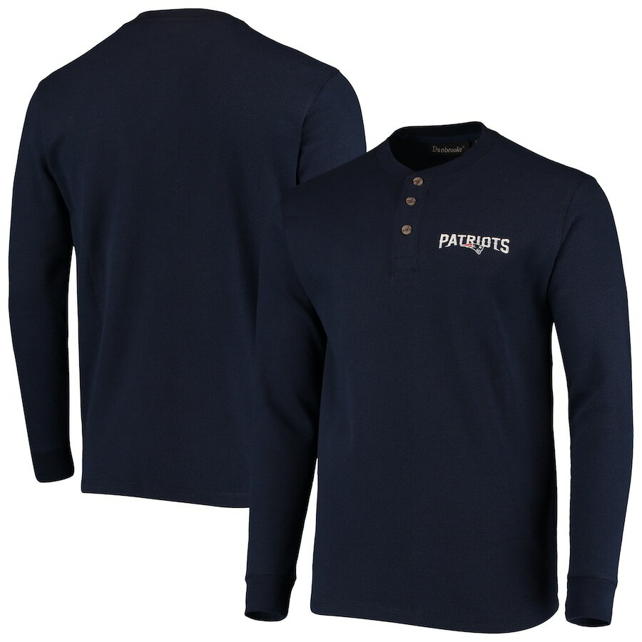メンズ Tシャツ 長袖 ロンT "New England Patriots" Maverick Thermal Henley Long Sleeve T-Shirt - Navy
