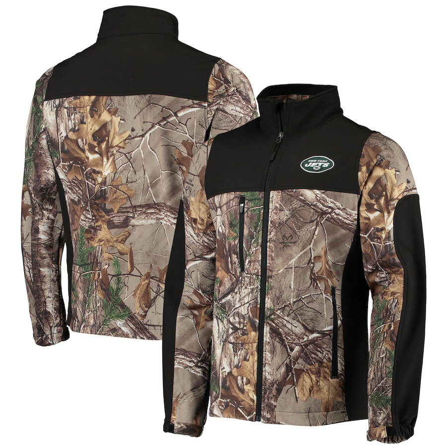 メンズ ジャケット "New York Jets" Hunter Softshell Full-Zip Jacket - Realtree Camo/Black