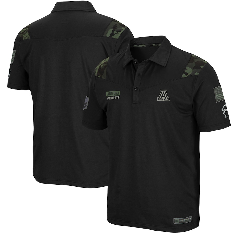 メンズ ポロシャツ Arizona Wildcats Colosseum OHT Military Appreciation Sierra Polo - Black