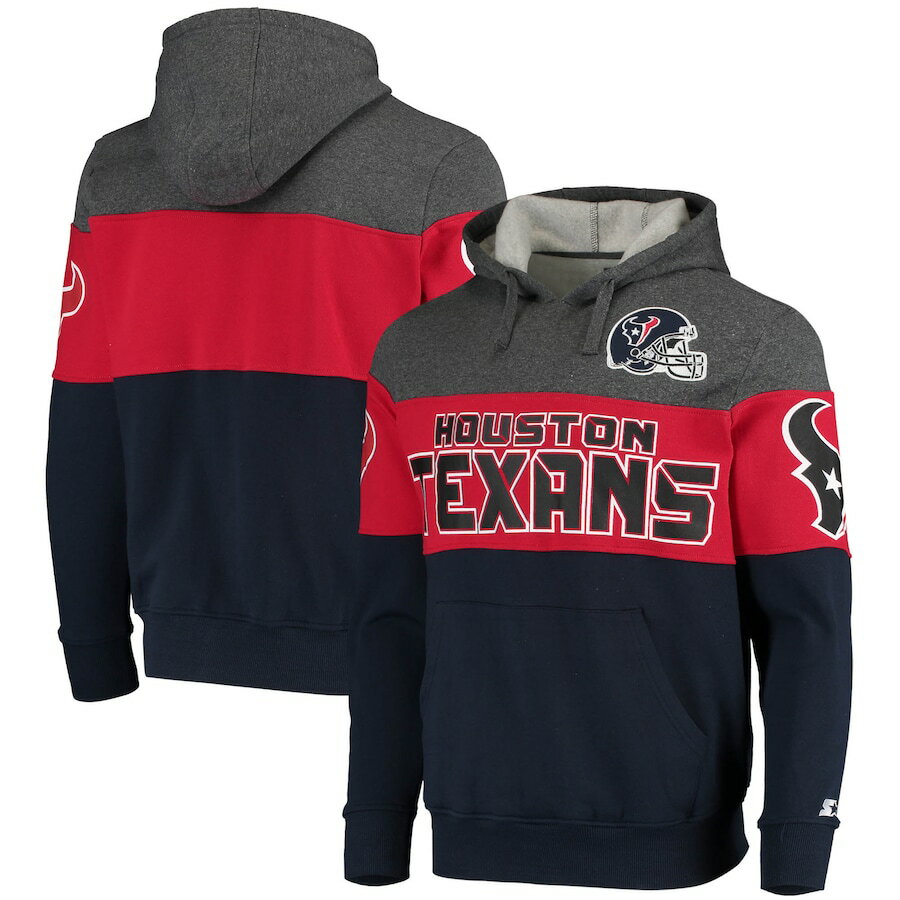 メンズ パーカー "Houston Texans" Starter Extreme Fireballer Pullover Hoodie - Heathered Gray/Navy