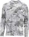 VX Y p[J[ Simms Men's Solarflex Print Hoodie - Cloud Camo Grey