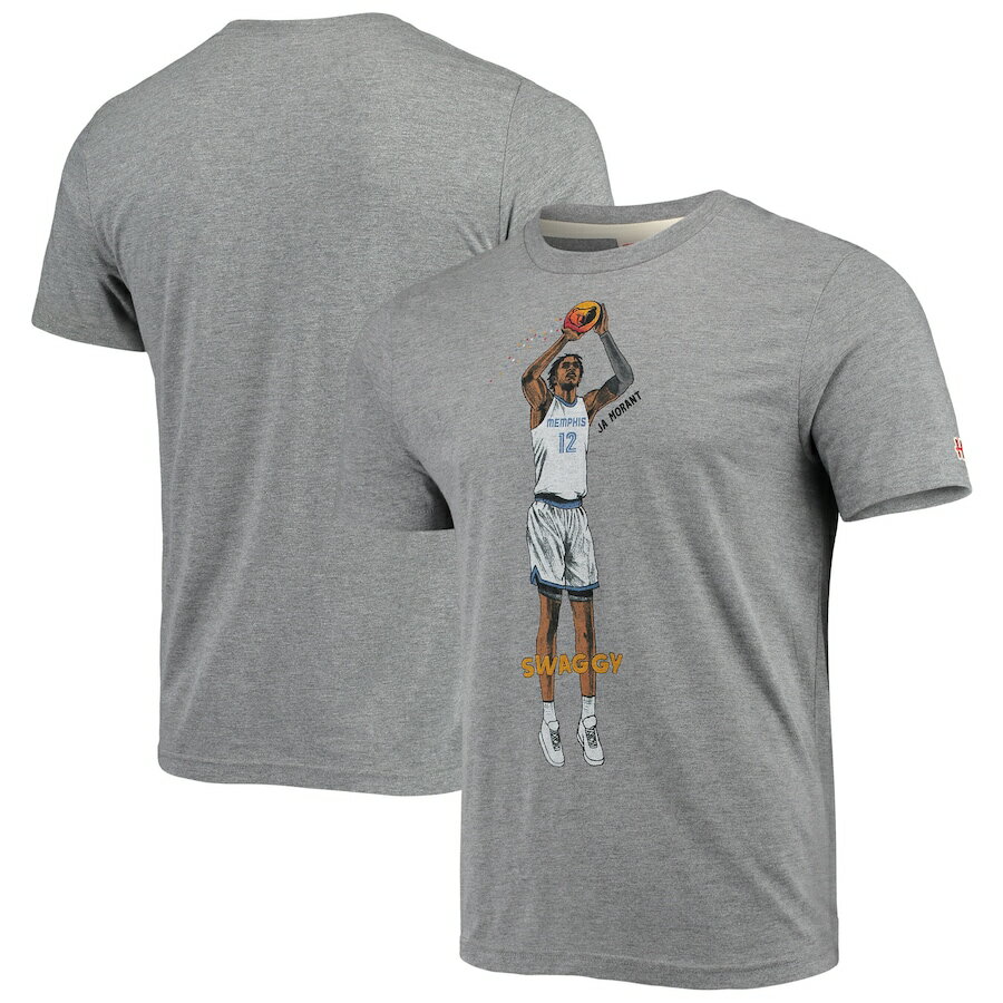 メンズ Tシャツ Ja Morant "Memphis Grizzlies" Player Graphic Tri-Blend T-Shirt - Gray