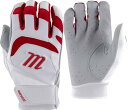 }b` Y obeBOO[u Marucci Adult Signature Series Batting Gloves - White/Red