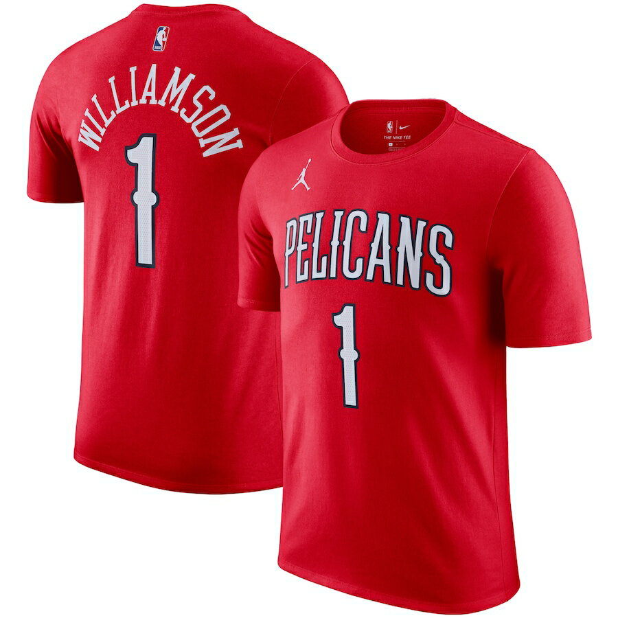 メンズ Tシャツ New Orleans Pelicans Jordan Brand 2020/21 Zion Williamson Statement Name Number T-Shirt - Red