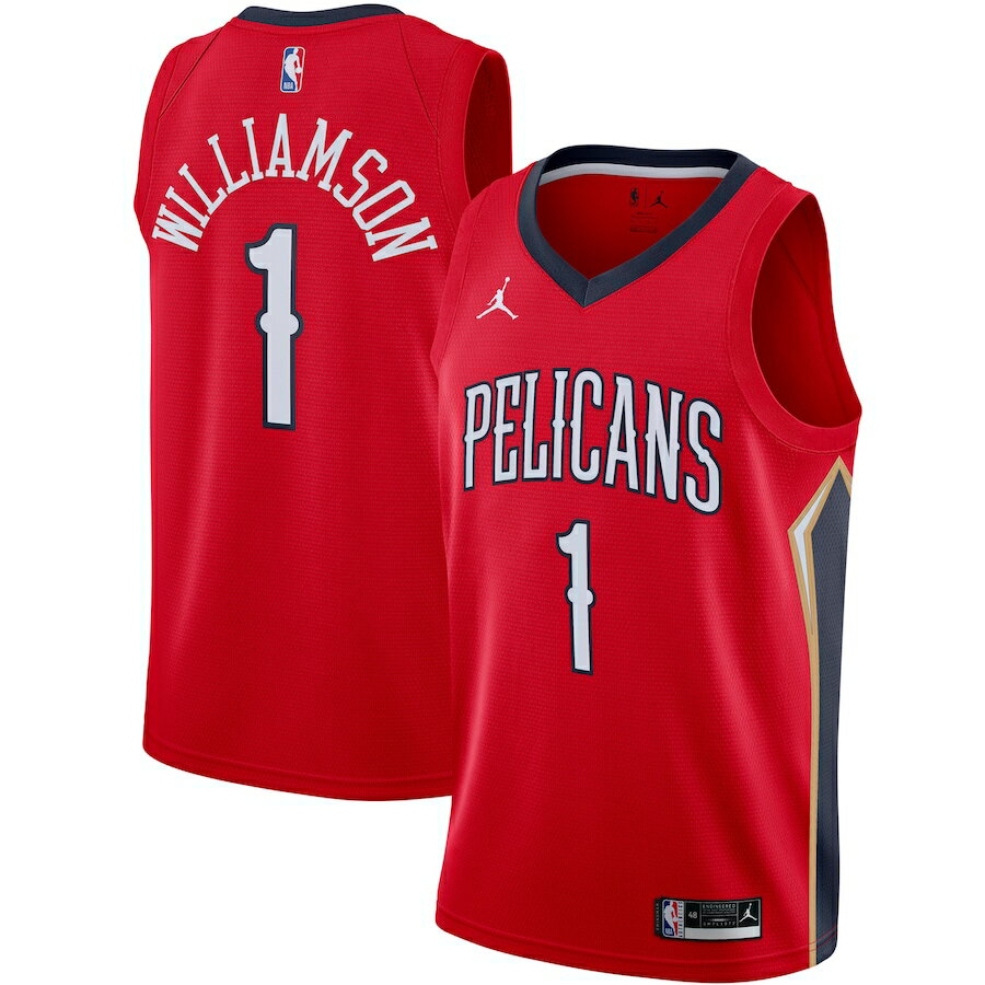 メンズ ジャージ Zion Williamson "New Orleans Pelicans" Jordan Brand 2020/21 Swingman Jersey - Statement Edition - Red