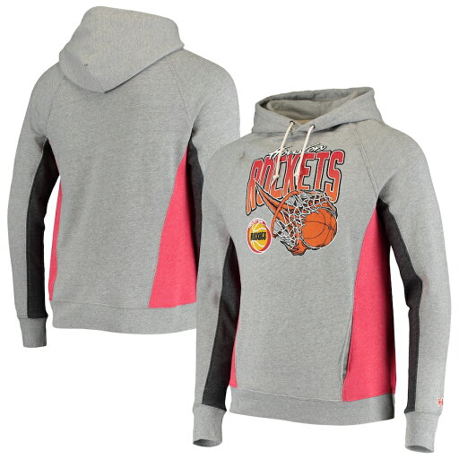 メンズ パーカー "Houston Rockets" Homage On Fire Tri-Blend Pullover Hoodie - Gray/Red メンズ パーカー "Houston Rockets" Homage On Fire Tri-Blend Pullover Hoodie - Gray/Red