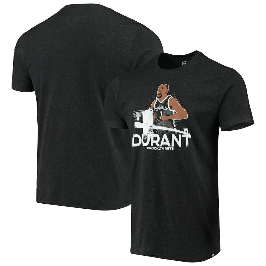 メンズ Tシャツ Kevin Durant Brooklyn Nets 039 47 Player Graphic T-Shirt - Heathered Black