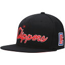 ミッチェル&ネス メンズ キャップ "LA Clippers" Mitchell & Ness Foundation Script Snapback Hat - Black