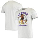 メンズ Tシャツ LeBron James Los Angeles Lakers Homage Caricature Tri-Blend T-Shirt - Heathered Ash