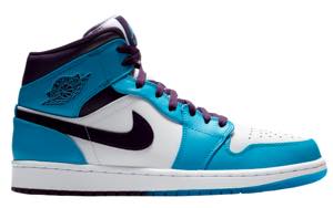 硼  ˡ Jordan AJ 1 Mid ȥ ߥɥ륫å Blue Lagoon/Grand Purple/White