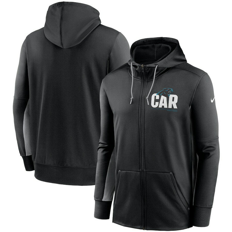 ナイキ メンズ パーカー "Carolina Panthers" Nike Mascot Performance Full-Zip Hoodie - Black/Gray