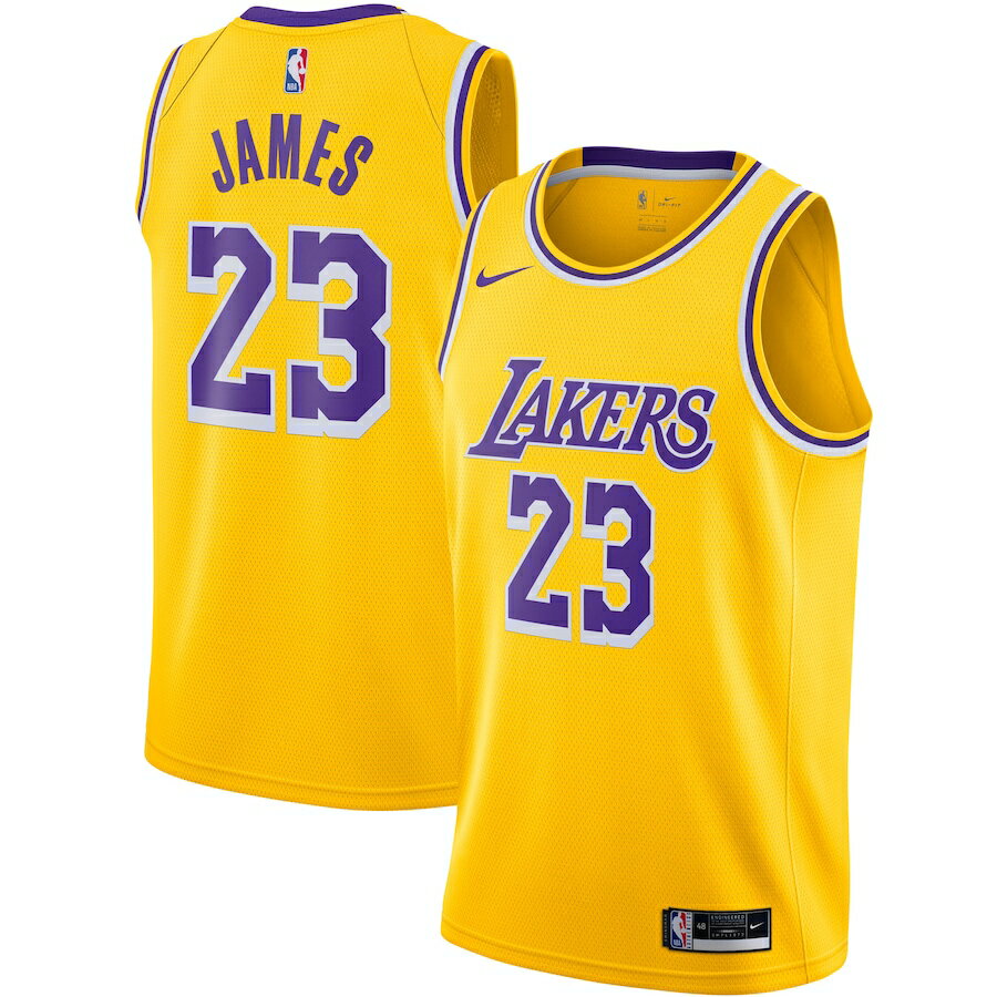 ナイキ メンズ ジャージ LeBron James Los Angeles Lakers Nike 2020/21 Swingman Jersey Gold - Icon Edition
