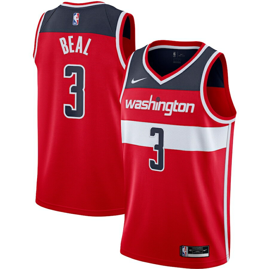ナイキ メンズ ジャージ Bradley Beal Washington Wizards Nike 2020/21 Swingman Jersey - Red - Icon Edition