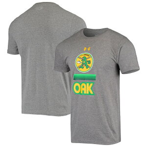 アンダーアーマー メンズ Tシャツ "Oakland Athletics" Under Armour Counter Clockwise Core Tri-Blend Performance T-Shirt ??EHeathered Gray