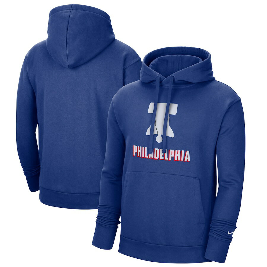 ナイキ メンズ パーカー "Philadelphia 76ers" Nike 2020/21 City Edition Essential Logo Fleece Pullover Hoodie - Blue