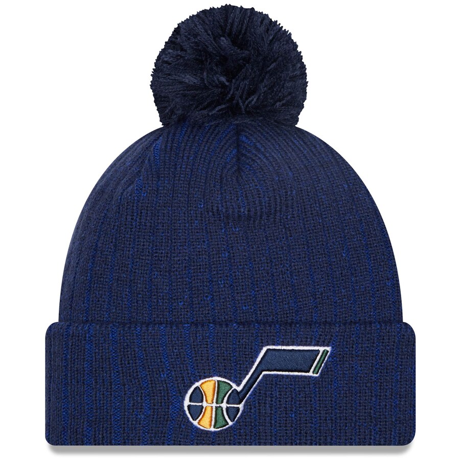 ニューエラ メンズ ニット帽 "Utah Jazz" New Era Breeze Cuffed Knit Hat with Pom - Navy