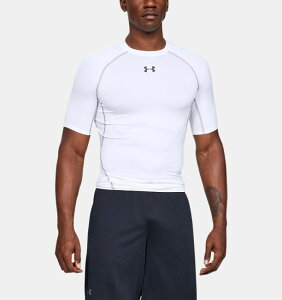 アンダーアーマー メンズ Tシャツ Under Armour HeatGear Armour Compression Shirt 半袖 White/Graphite