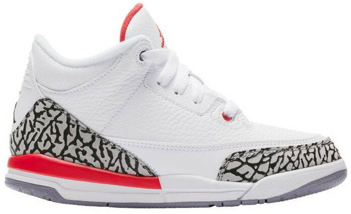 ジョーダン キッズ/ジュニア バッシュ Jordan Retro 3 Preschool PS スニーカー White/Fired Red/Cement Grey/Black