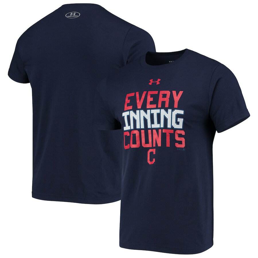 アンダーアーマー メンズ Tシャツ "Cleveland Indians" Under Armour Retro Lock Up Core Performance T-Shirt ??ENavy