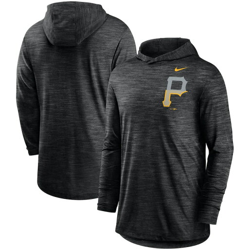 ナイキ メンズ パーカー "Pittsburgh Pirates" Nike Split Logo Performance Long Sleeve Hoodie Top - Black ナイキ メンズ パーカー "Pittsburgh Pirates" Nike Split Logo Performance Long Sleeve Hoodie Top - Black