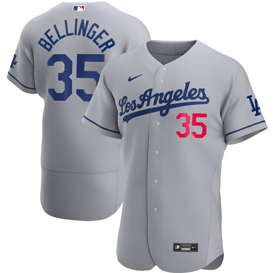 ナイキ メンズ ジャージ Cody Bellinger "Los Angeles Dodgers" Nike Road 2020 Authentic Player Jersey - Gray