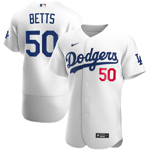 ナイキ メンズ ジャージ Mookie Betts "Los Angeles Dodgers" Nike 2020 Home Official Authentic Player Jersey - White ナイキ メンズ ジャージ Mookie Betts "Los Angeles Dodgers" Nike 2020 Home Official Authentic Player Jersey - White