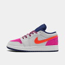 ジョーダン1 キッズ/レディース Air Jordan 1 GS スニーカー White/Navy/Pink/Orange(4)