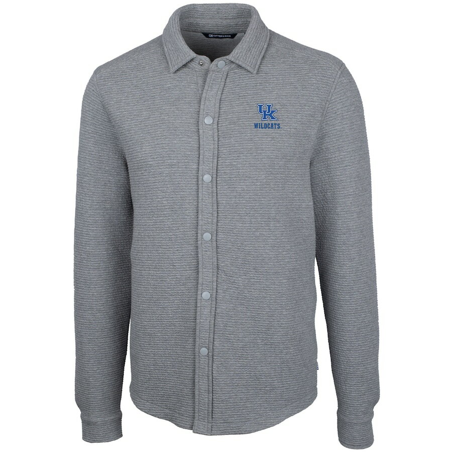 メンズ ジャケット "Kentucky Wildcats" Cutter - Buck Coastal Button-Up Shirt Jacket - Heather Gray