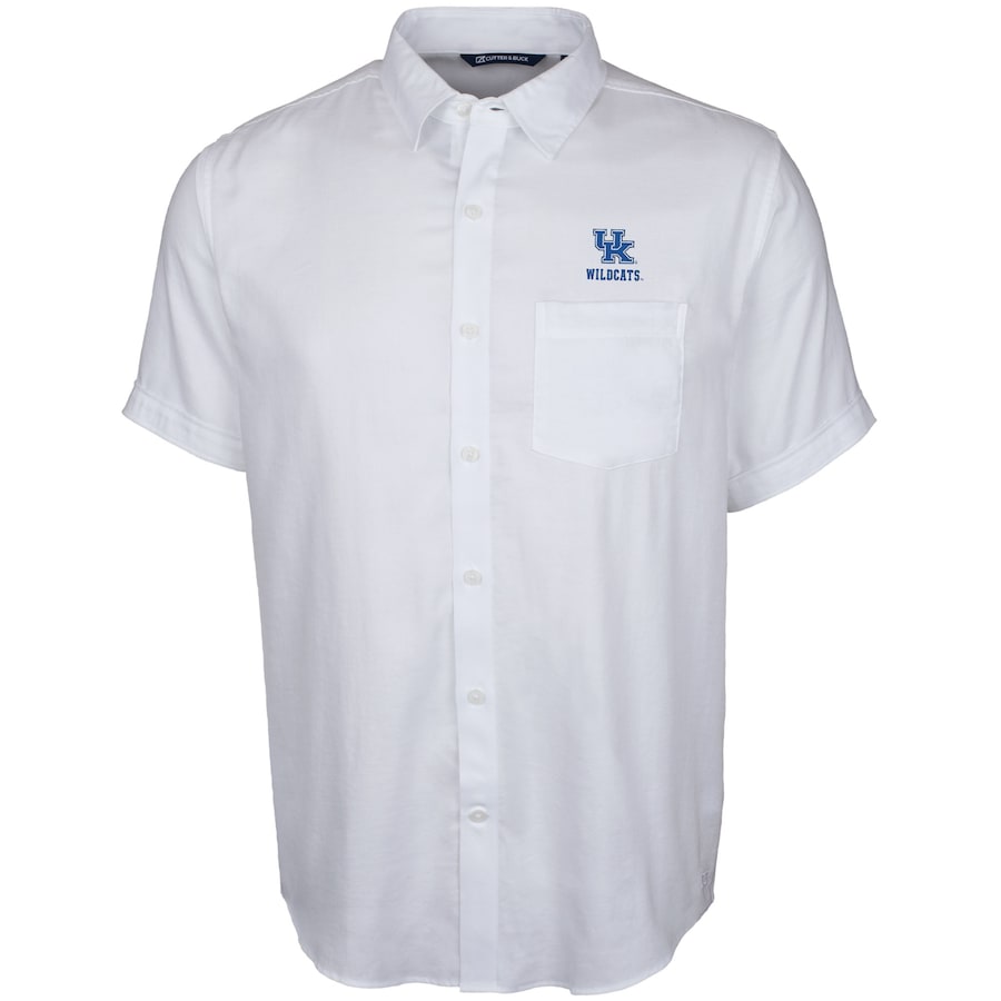 メンズ シャツ "Kentucky Wildcats" Cutter - Buck Windward Twill Button-Up Short Sleeve Shirt - Wh..
