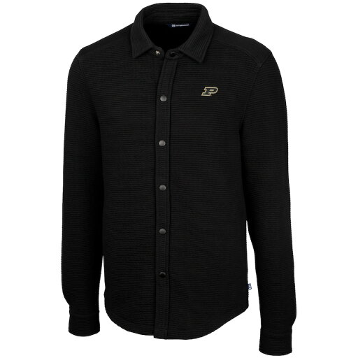 メンズ ジャケット "Purdue Boilermakers" Cutter - Buck Coastal Button-Up Shirt Jacket - Black メンズ ジャケット "Purdue Boilermakers" Cutter - Buck Coastal Button-Up Shirt Jacket - Black