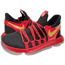 即納 ナイキ キッズ KD10 LE バッシュ Nike Zoom KD10 LE GS - Black University Red Patent Metallic Gold