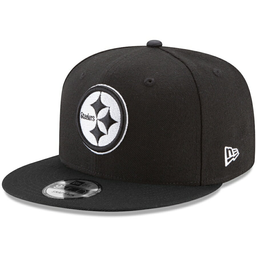 ニューエラ メンズ キャップ "Pittsburgh Steelers" New Era B-Dub 9FIFTY Adjustable Hat - Black