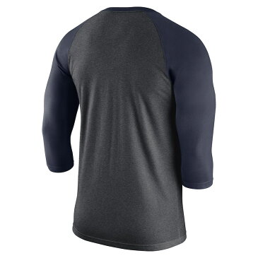 ナイキ メンズ ロンT Arizona Wildcats Nike Logo Tri-Blend 3/4-Sleeve Raglan T-Shirt Tシャツ 七分袖 Charcoal/Navy