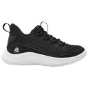 アンダーアーマー キッズ バッシュ Under Armour Curry 8 GS - Black/White/Black