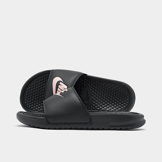 ナイキ レディース ベナッシ Nike Benassi JDI Swoosh Slide サンダル Black/Rose Gold