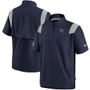 iCL Y WPbg Dallas Cowboys Nike Sideline Coaches Short Sleeve Quarter-Zip Jacket - Navy