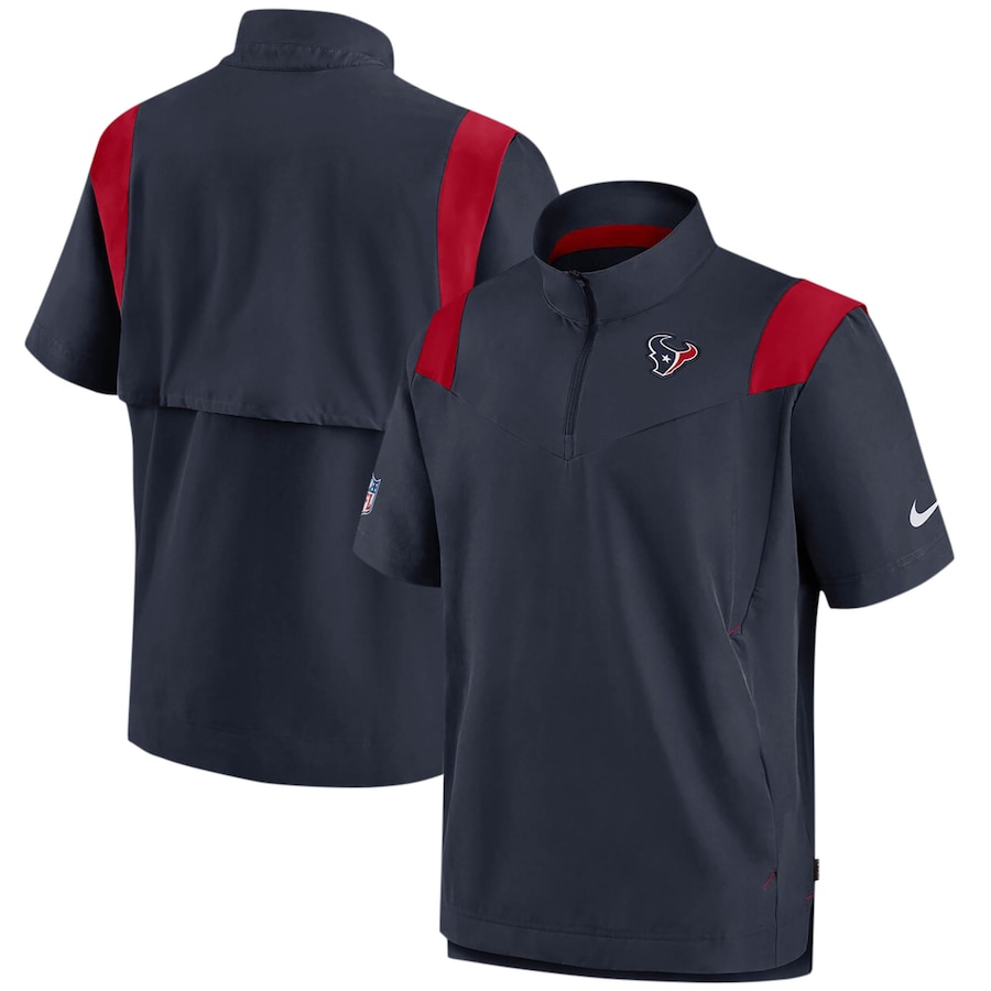 ナイキ メンズ ジャケット Houston Texans Nike Sideline Coaches Short Sleeve Quarter-Zip Jacket - Navy