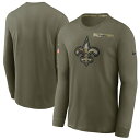 iCL Y TVc T  New Orleans Saints Nike 2021 Salute To Service Performance Long Sleeve T-Shirt - Olive