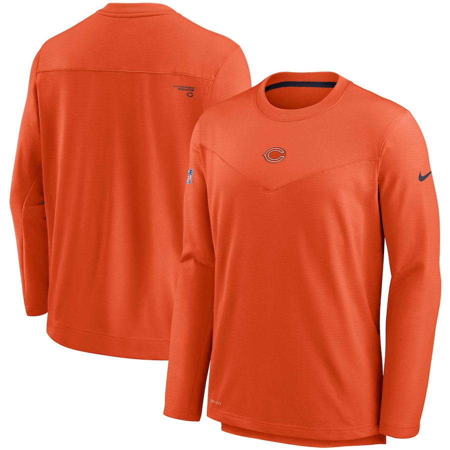ナイキ メンズ スウェットシャツ "Chicago Bears" Nike Sideline Team Performance Pullover Sweatshirt - Orange