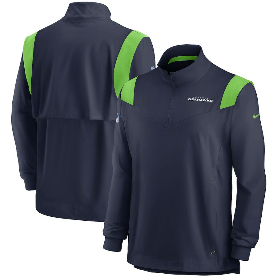 ナイキ メンズ ジャケット "Seattle Seahawks" Nike 2021 Sideline Coaches Repel Quarter-Zip Jacket - College Navy