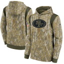 ナイキ メンズ パーカー San Francisco 49ers Nike 2021 Salute To Service Therma Performance Pullover Hoodie - Camo