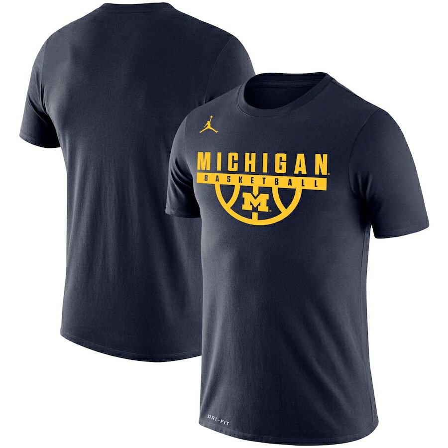 ジョーダン メンズ Tシャツ "Michigan Wolverines" Jordan Brand Basketball Drop Legend Performance T-Shirt - Navy