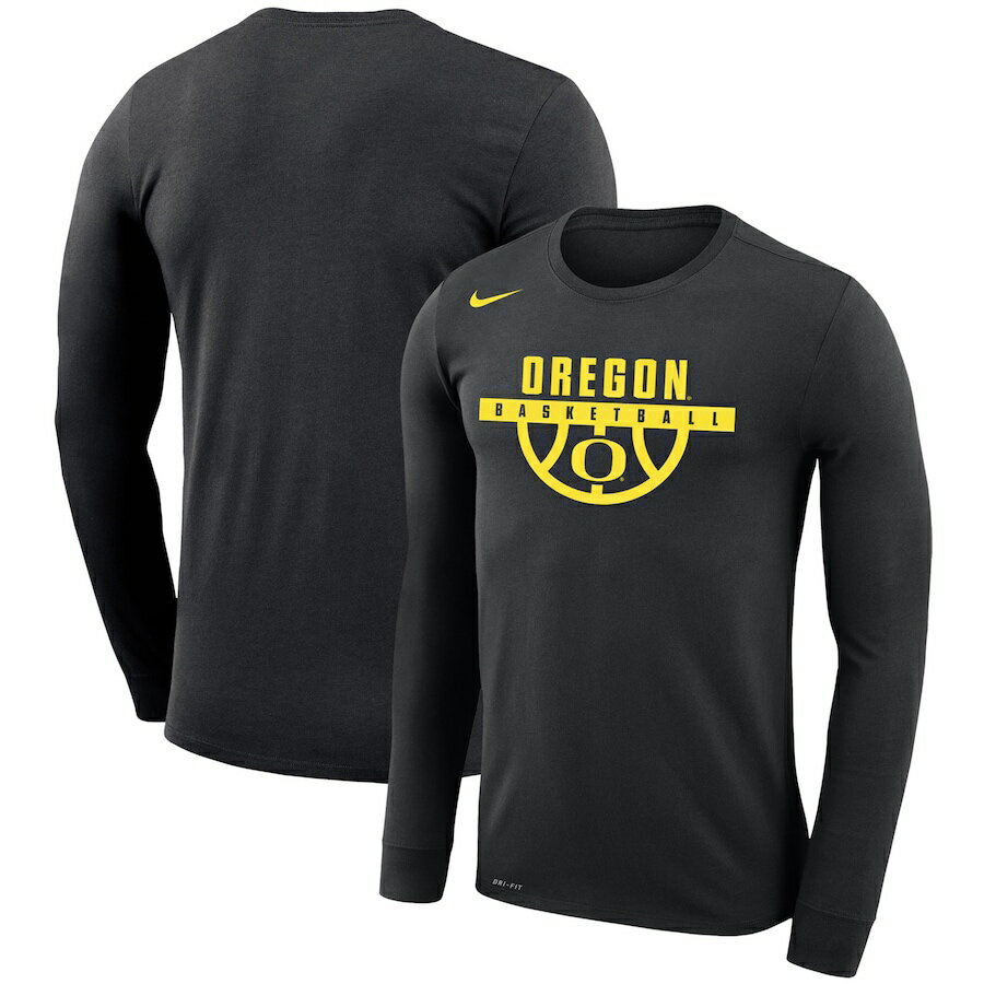 ナイキ メンズ Tシャツ 長袖 ロンT Oregon Ducks Nike Basketball Drop Legend Long Sleeve Performance T-Shirt - Black