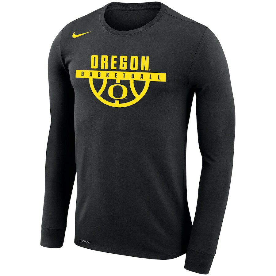 ナイキ メンズ Tシャツ 長袖 ロンT Oregon Ducks Nike Basketball Drop Legend Long Sleeve Performance T-Shirt - Black