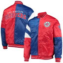 X^[^[ Y WPbg LA Clippers Starter 75th Anniversary Leader Color Block Satin Full-Snap Jacket - Royal/Red