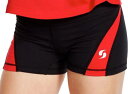 ソフィー キッズ ショートパンツ Soffe Girls' Dri Colorblock Dance Shorts - Black/Red