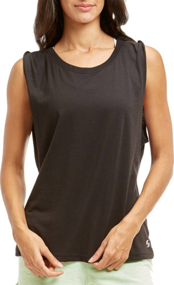 ソフィー レディース タンクトップ Soffe Juniors' Boyfriend Tank Top - Black