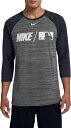 iCL Y 싅 TVc Nike Men's Dry MLB 3/4 Sleeve Baseball T-Shirt - Black/Charcoal Heather